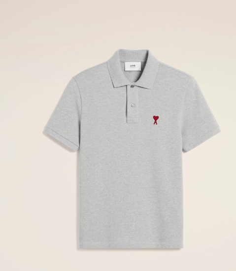 Grey Cotton Ami de Coeur Polo Shirt