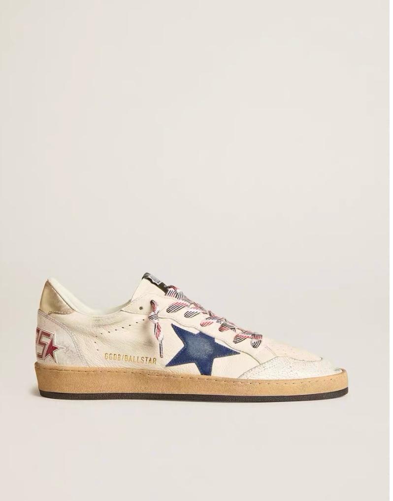 Ballstar Golden Goose Ball Star de napa con estrella de ante azul