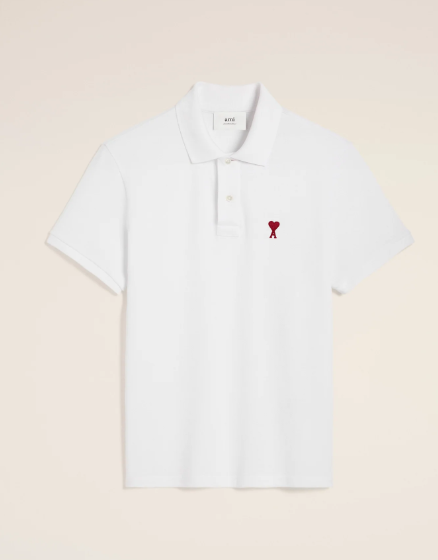 White Cotton Ami de Coeur Polo Shirt