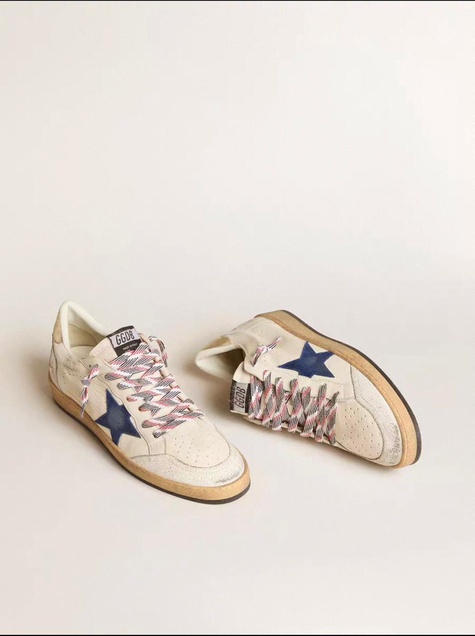 Ballstar Golden Goose Ball Star de napa con estrella de ante azul