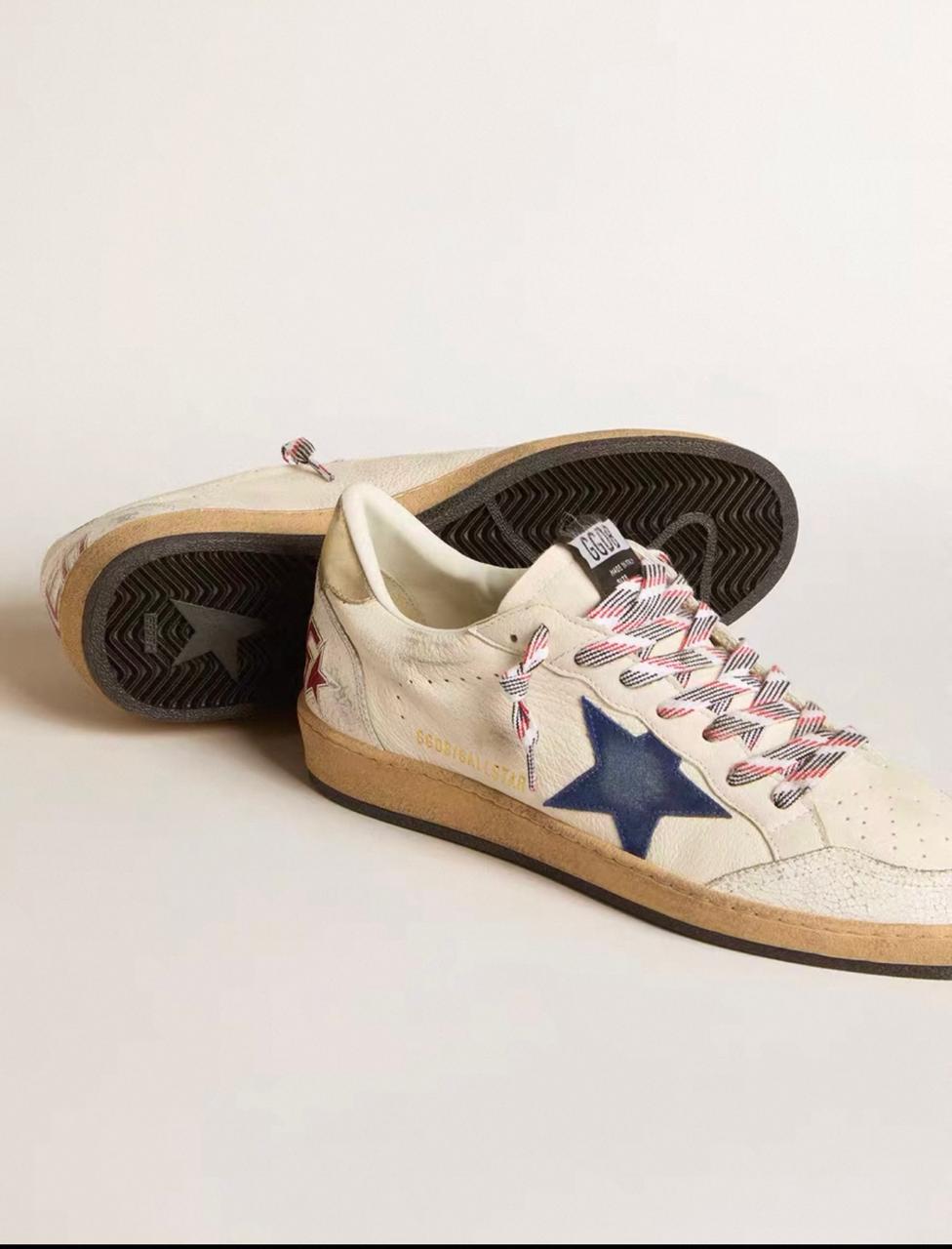 Ballstar Golden Goose Ball Star de napa con estrella de ante azul